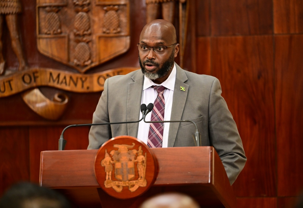 Director General of the Office of Disaster Preparedness and Emergency Management (ODPEM), Richard Thompson, addresses a special press briefing on preparation for Tropical Storm Melissa at the Office of the Prime Minister in Kingston today (October 22).