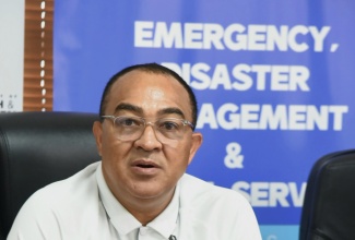 Minister of Health and Wellness, Dr. the Hon. Christopher Tufton, addresses journalists during a media briefing on Hurricane Melissa recovery activities, at the Ministry’s New Kingston offices on Saturday (October 1).