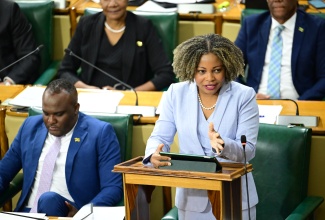 Minister of Education, Skills, Youth and Information, Senator Dr. the Hon. Dana Morris Dixon making a statement in the Senate on November 21.