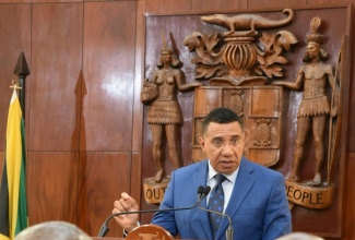 Prime Minister, Dr. the Most Hon. Andrew Holness, addresses a Special Press Briefing on Hurricane Melissa Recovery, at Jamaica House in Kingston, on Wednesday (November 19).

