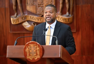 Director General of the Office of Disaster Preparedness and Emergency Management (ODPEM), Commander Alvin Gayle, speaks at a press briefing at Jamaica House on Wednesday (November 26).