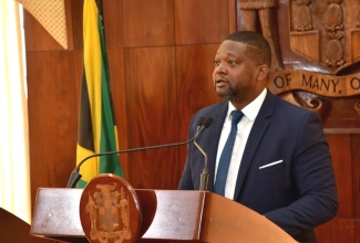 Director General of the Office of Disaster Preparedness and Emergency Management (ODPEM), Commander Alvin Gayle, gives an update on the country’s Hurricane Melissa recovery efforts at a special press conference on November 19 at Jamaica House.

