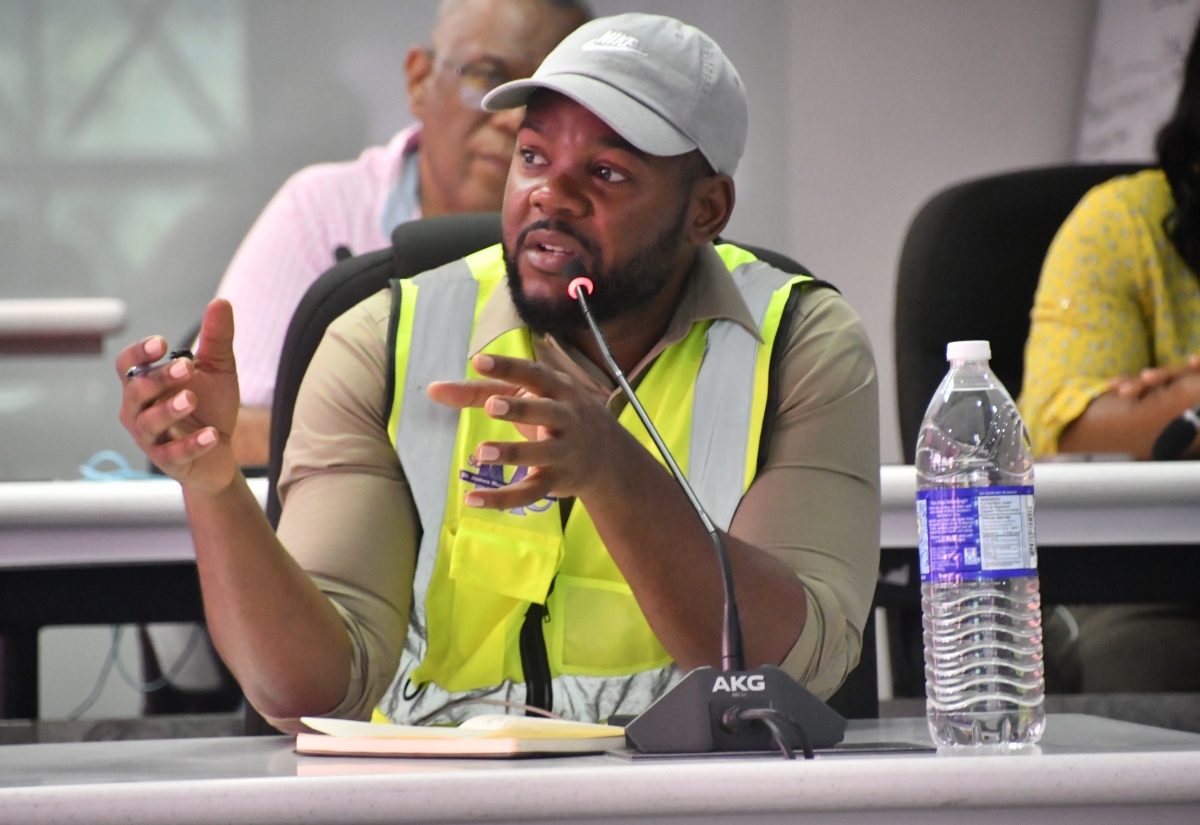 Mayor of Montego Bay, Councillor Richard Vernon, addresses a recent meeting of the Emergency Operations Centre (EOC) at the St. James Municipal Corporation in Montego Bay.

