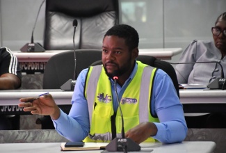 Mayor of Montego Bay, Councillor Richard Vernon, delivers remarks during a follow‑up meeting of the Emergency Operations Centre at the St. James Municipal Corporation on Thursday (November 20).

