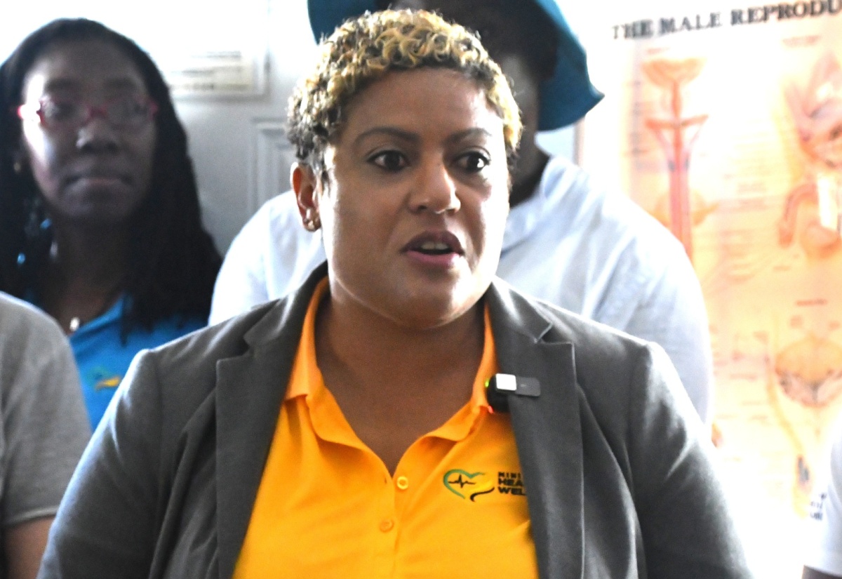 Minister of State in the Ministry of Health and Wellness, Hon. Krystal Lee, addresses pregnant and lactating mothers during a special information session at the Grange Hill Health Centre in Westmoreland on Monday (November 24). 

