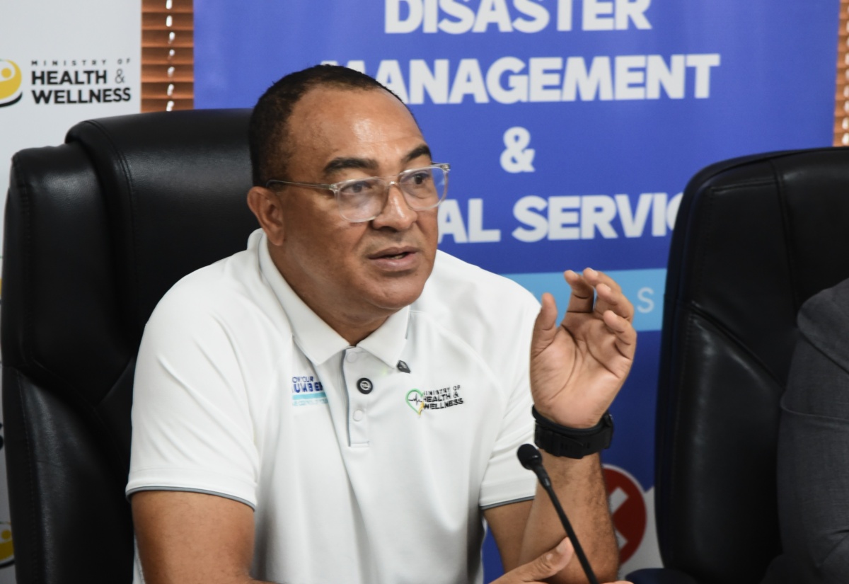 Health and Wellness Minister, Dr. the Hon. Christopher Tufton, addressing Saturday’s (Nov. 1) press conference at the Ministry’s Emergency Operations Centre in New Kingston.
