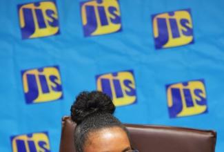 General Manager of the Jamaica National (JN) Foundation, Claudine Allen speaking at a JIS Think Tank at the Agency’s Television Department Office, 5-9 South Odeon Avenue in Kingston on Friday (November 21).