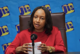 Lead for Youth and Education Programmes at the JN Foundation, Sydoney Preddie, speaking at a recent JIS Think Tank at the agency’s Television Department in Kingston. 

