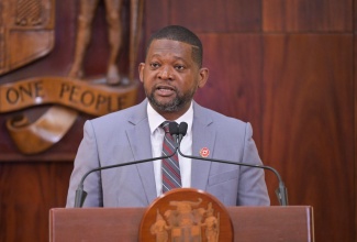 Director General of the Office of Disaster Preparedness and Emergency Management (ODPEM), Commander Alvin Gayle, provides an update on relief efforts during a Special Press Briefing on Hurricane Melissa Recovery, held at Jamaica House on Tuesday (November 11).

