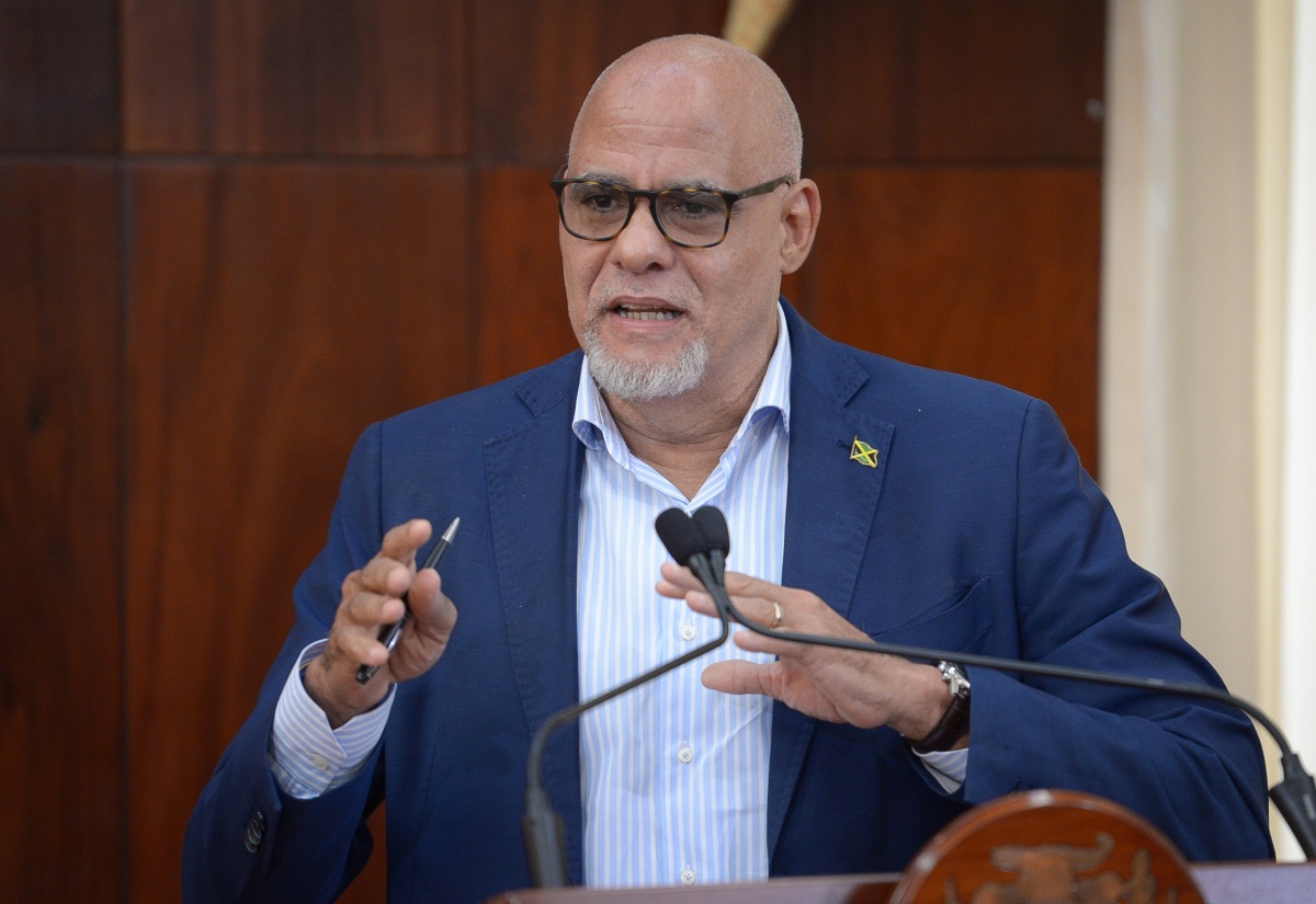 Chairman of the Private Sector Coordination Committee, Senator Keith Duncan, adresses a press briefing at Jamaica House on Thursday (November 6).

