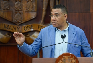 Prime Minister, Dr. the Most Hon. Andrew Holness, addresses a special press briefing at Jamaica House on Thursday (November 6).