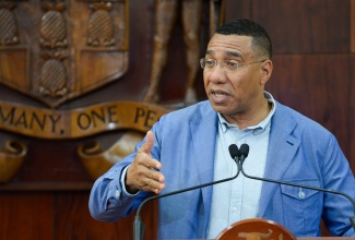 Prime Minister, Dr. the Most. Hon. Andrew Holness, addresses a special press briefing at Jamaica House on Thursday (November 6).