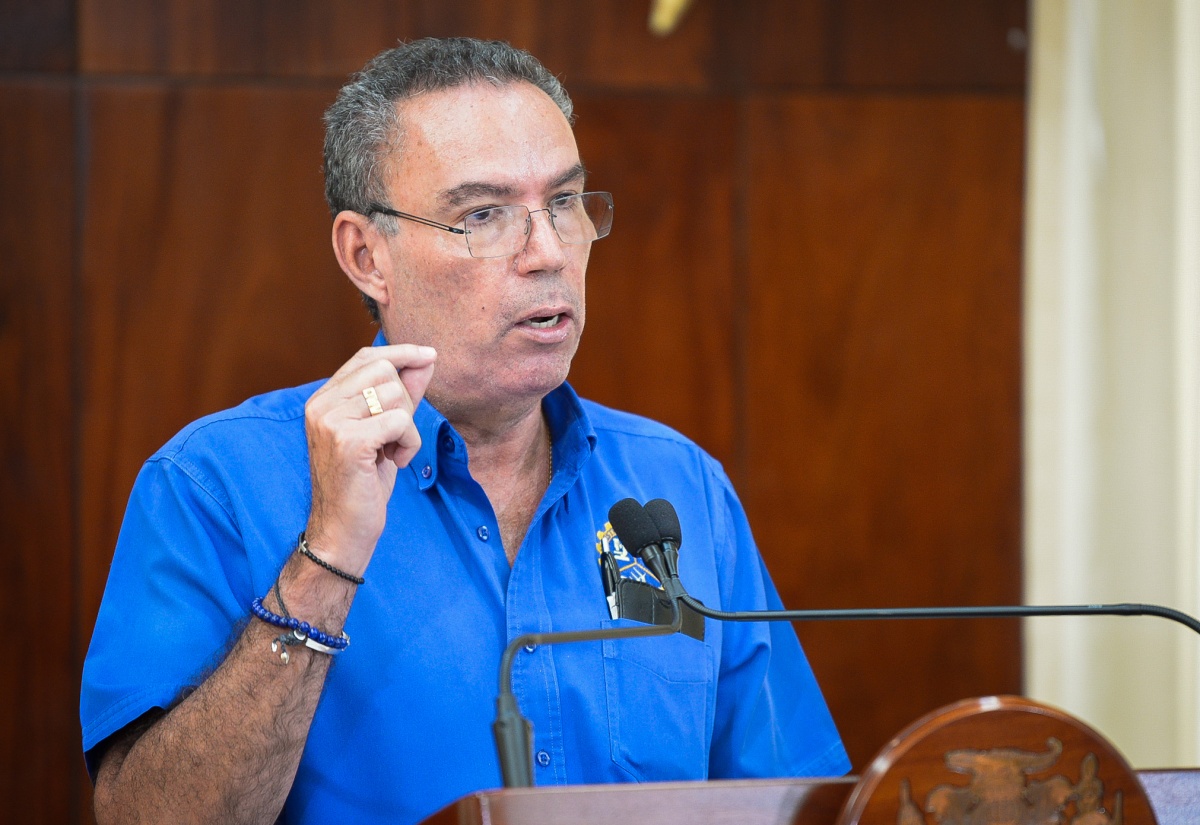 Energy, Transport and Telecommunications Minister, Hon. Daryl Vaz, gives an update on Hurricane Melissa recovery activities at Thursday