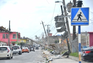 A section of Savanna-la-Mar in Westmoreland affected by the recent passage of Hurricane Melissa. 