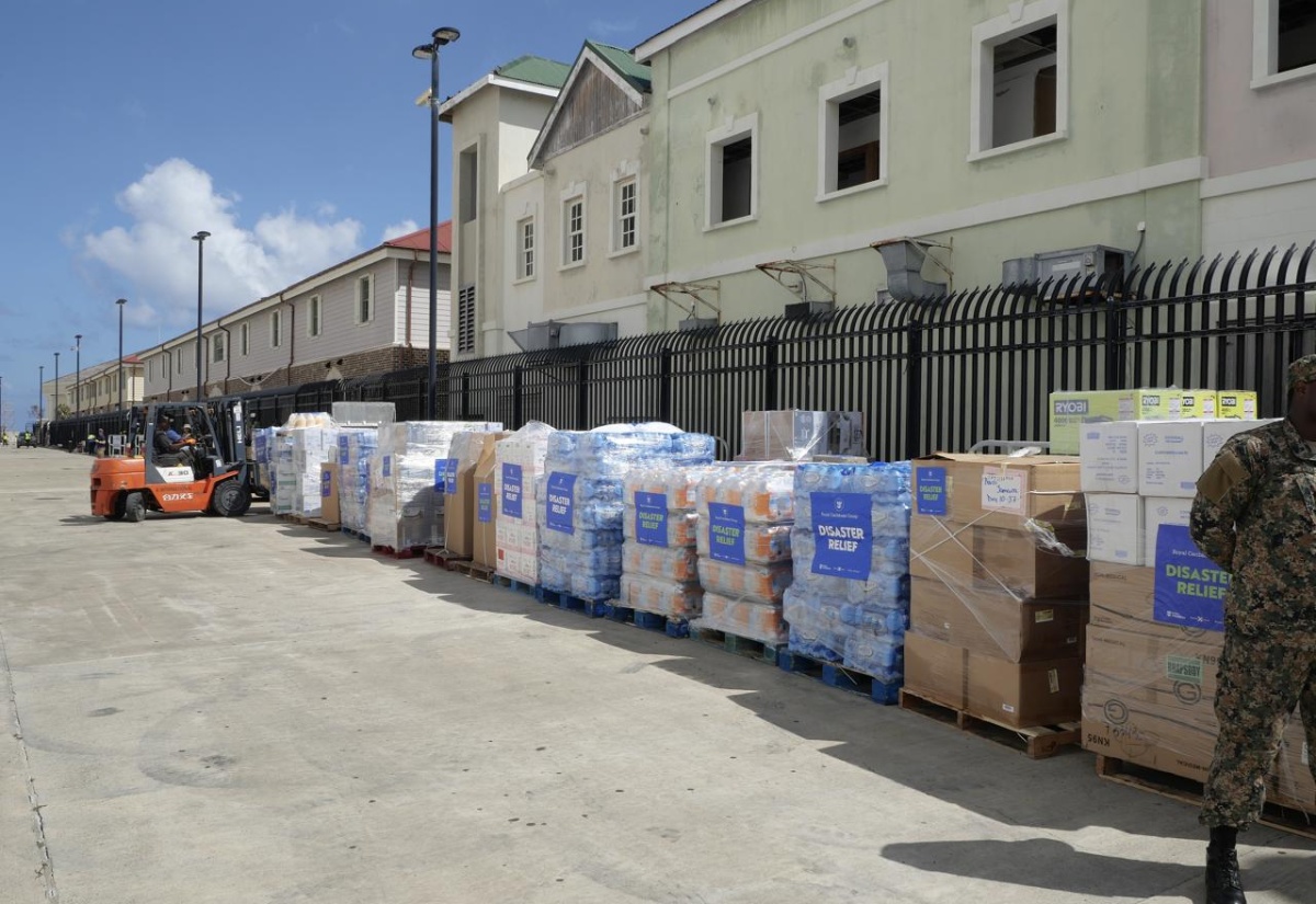 Hurricane relief supplies donated by Royal Caribbean International arrived aboard the company