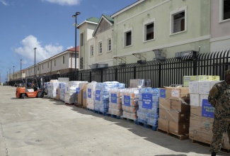 Hurricane relief supplies donated by Royal Caribbean International arrived aboard the company
