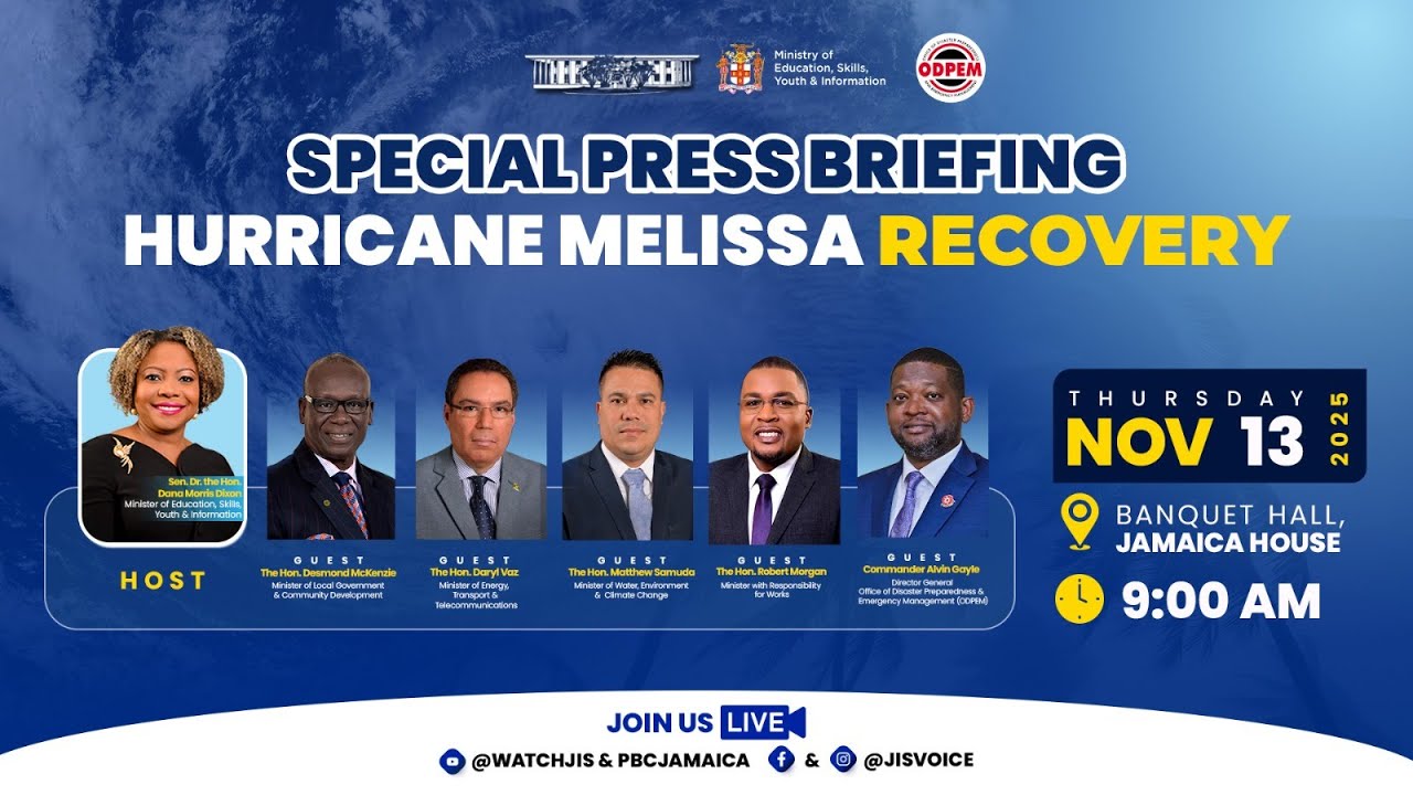 JISTV | Special Press Briefing | Hurricane Melissa Recovery | November 13, 2025