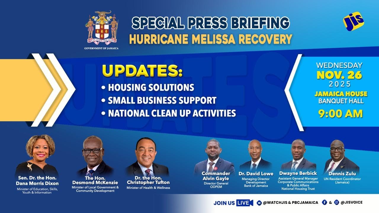 JISTV | Special Press Briefing | Hurricane Melissa Recovery | LIVE from OPM November 26, 2025