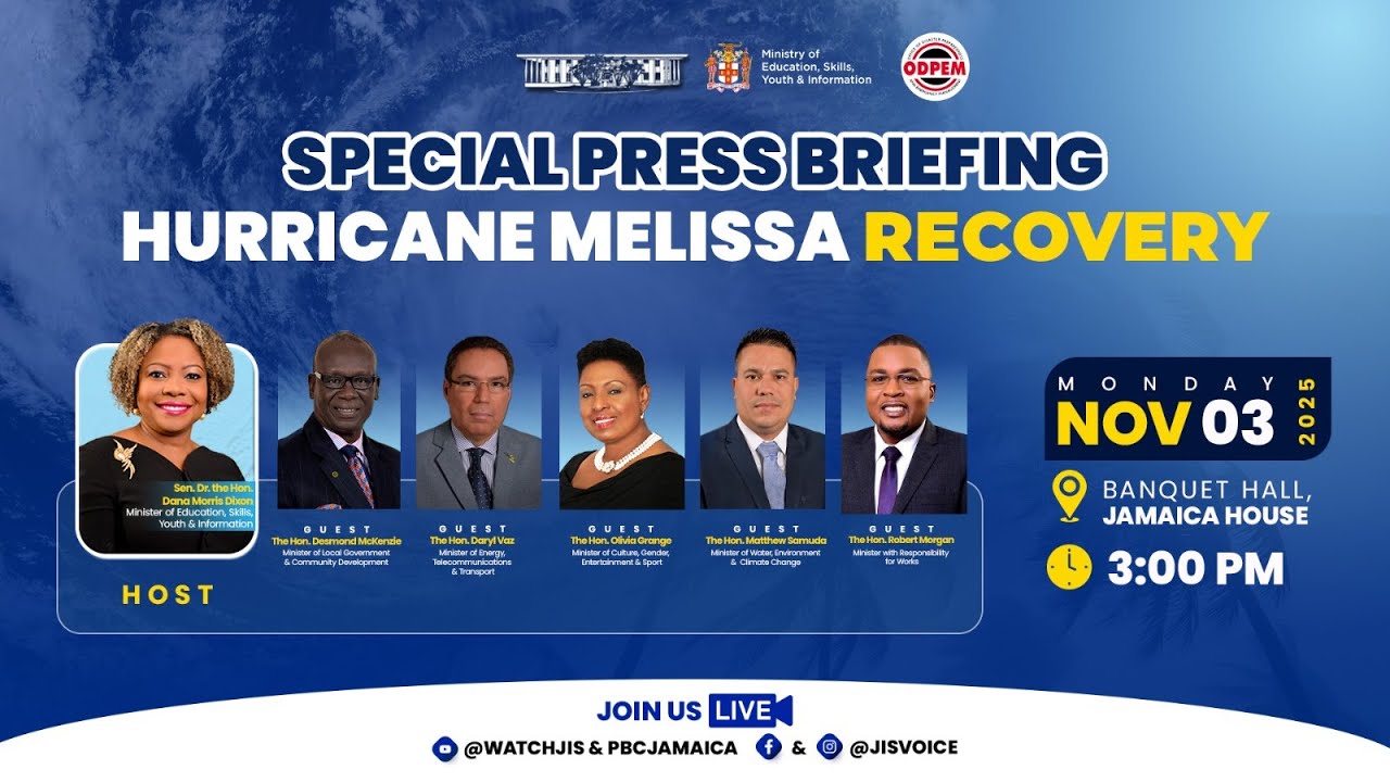 JISTV | Special Press Briefing | Hurricane Melissa Recovery | LIVE from OPM November 3, 2025