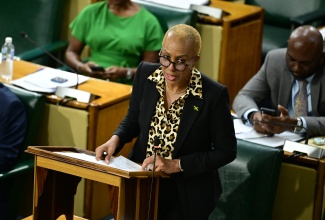 Minister of Finance and the Public Service, Hon. Fayval Williams, makes a statement in the House of Representatives on Tuesday (December 9).

