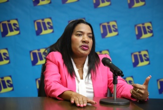 Director of Client Relationship Management Services at the Students’ Loan Bureau (SLB), Cheryl Surjue, outlines details of the agency’s Debt Reset Programme during a recent Jamaica Information Service (JIS) ‘Think Tank’.

