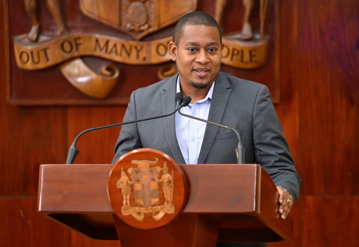 Minister of Agriculture, Fisheries and Mining, Hon. Floyd Green, gives an update on the Ministry’s Hurricane Melissa recovery efforts at Wednesday’s (December 3) post-Cabinet press briefing at Jamaica House in Kingston


