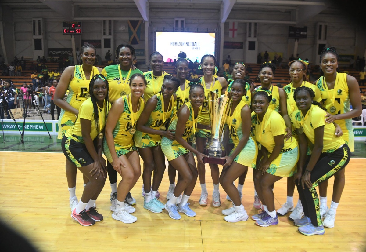 Members of Jamaica’s senior women’s netball team – the Sunshine Girls.

