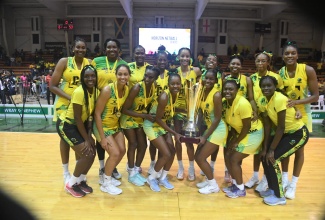 Members of Jamaica’s senior women’s netball team – the Sunshine Girls.

