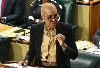 Minister of Finance and the Public Service, Hon. Fayval Williams, addresses the House of Representatives on Tuesday (December 2).

