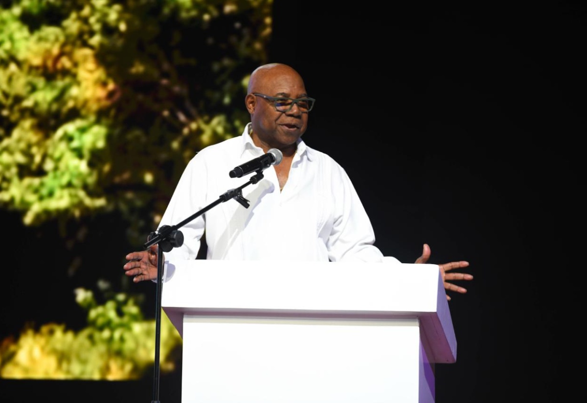 Tourism Minister, Hon. Edmund Bartlett, addresses a tourism partners’ meeting at the Iberostar Hotel in St. James on December 13.

