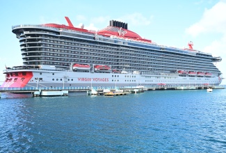 Virgin Voyages’ Resilient Lady that made its inaugural call to Jamaica at the newly reopened main terminal at the Ocho Rios Port in St. Ann on November 24.

