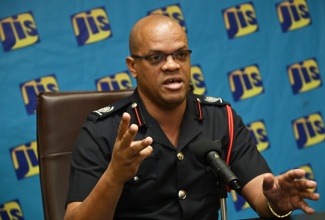 Public Education Officer, Jamaica Fire Brigade (JFB), Superintendent Emeleo Ebanks, outlines a series of safety measures to be practised while decorating for the Christmas season, during a Jamaica Information Service (JIS) ‘Think Tank’ held on December 9.