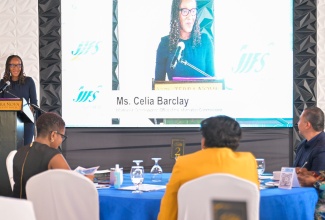 Information Commissioner, Celia Barclay, delivers the keynote address on the Data Protection Act, at the Jamaica Institute of Financial Services (JIFS) Identity and Document Authentication Seminar held at Terra Nova All-Suite Hotel in Kingston on Thursday (December 4). Held under the theme 