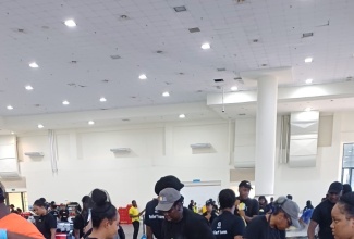 The World Central Kitchen (WCK) team preparing meals from its Montego Bay Convention Centre headquarters in St. James.