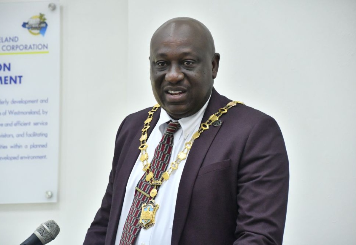 Mayor of Savanna-la-Mar, Councillor Danree Delancy, addresses the monthly meeting of the Westmoreland Municipal Corporation, on Thursday (December 11). 

