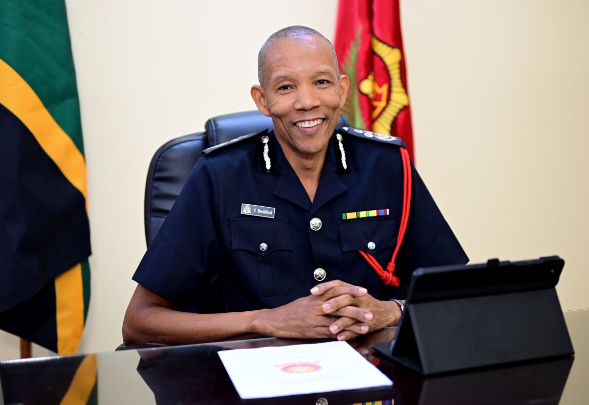 Commissioner, Jamaica Fire Brigade (JFB), Stewart Beckford, highlights the Brigade