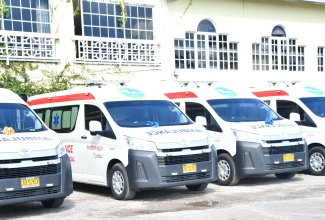 Four new ambulances handed over to the North East Regional Health Authority (NERHA) for public health facilities across the region, on January 13, in Ocho Rios. 

