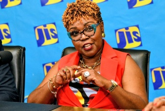 Assistant Vice President of Security and Safety at the Port Authority of Jamaica, Audrey McNeil, addresses a JIS Think Tank on the International Ship and Port Facility Security (ISPS) Code.