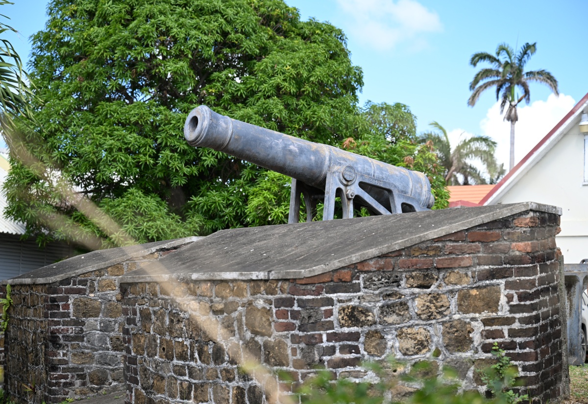 A cannon at the Morant Bay Fort at the old courthouse in Morant Bay, where a recent site inspection was carried out by members of the Tourism Product Development Company (TPDCo) and St. Thomas Municipal Corporation.

