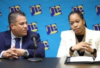 Manager of the Ecosystems Management Branch at the National Environment and Planning Agency (NEPA), Monique Curtis, speaks about the importance of wetlands in sustaining livelihoods, during a Think Tank on Wednesday (January 28) at the Jamaica Information Service (JIS) Television Department, South Odean Avenue, Kingston. 

