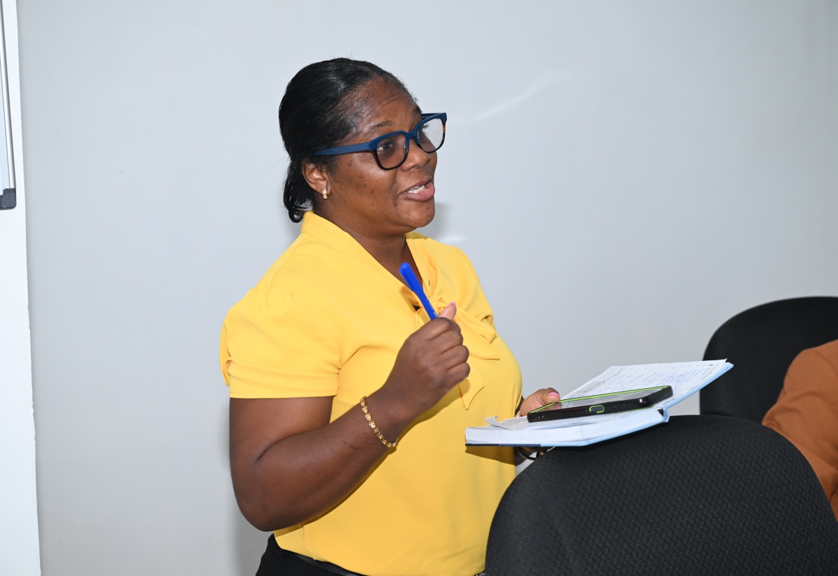 Medical Expert at the St. Elizabeth Health Department, Dr. Carol Hamilton, addresses the monthly meeting of the St. Elizabeth Municipal Corporation, held in Santa Cruz on Thursday, January 8.

