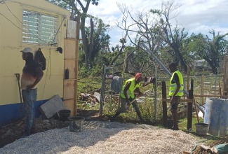 Restoration works underway on the administrative building at Lacovia Primary and Infant School in St. Elizabeth.