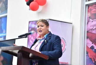 Minister of State in the Ministry of Health and Wellness, Hon. Krystal Lee, addresses the official opening of the National Council on Drug Abuse (NCDA) Northeast Regional office in Drax Hall, St. Ann on Friday ( Jan.16). 