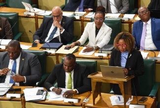 Minister of Education, Skills, Youth and Information and Acting Leader of Government Business in the Upper House, Senator Dr. the Hon. Dana Morris Dixon, pilots the Criminal Records (Rehabilitation of Offenders) Act during Friday’s (January 30) sitting of the Senate.