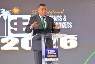 Prime Minister, Dr. the Most Hon. Andrew Holness, addresses the Jamaica Stock Exchange (JSE) 21st Regional Investment & Capital Markets Conference at The Jamaica Pegasus hotel in New Kingston on Tuesday, January 21. 

