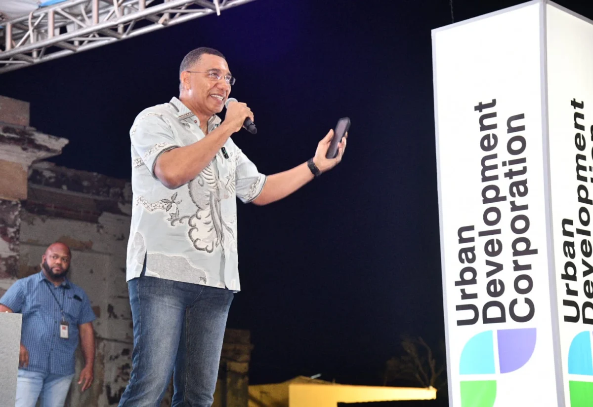 Prime Minister, Dr. the Most Hon. Andrew Holness, addresses the inaugural staging of the Black River Fireworks Festival held in Black River, St. Elizabeth on Wednesday (Dec. 31). 