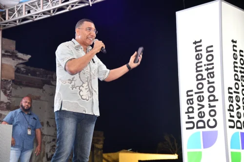Prime Minister, Dr. the Most Hon. Andrew Holness, addresses the inaugural staging of the Black River Fireworks Festival held in Black River, St. Elizabeth on Wednesday (Dec. 31). 