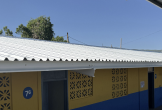 A repaired roof at St. Elizabeth Technical High School.

