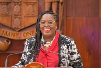 Acting Chief Education Officer, Terry-Ann Thomas-Gayle, provides an update on the education sector during a post-Cabinet press briefing at the Office of the Prime Minister in Kingston, on Wednesday (January 14).

