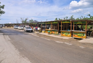 The 44 shops at the popular Border roadside eatery in St. Elizabeth that were reopened by the Government on January 16, following the rebuilding of the facilities.


